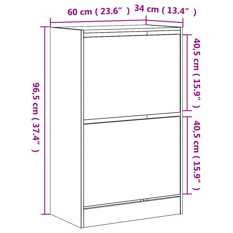 8 Pair Shoe Storage Cabinet, White