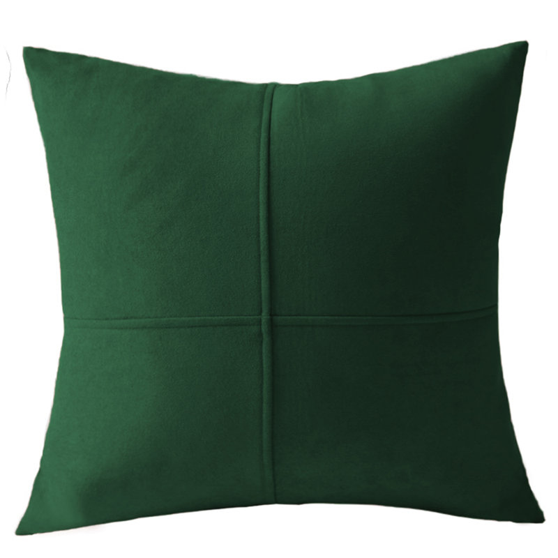 Ensemble de 2 coussins décoratifs de couleur unie foncée à motif quadrant complet de taille égale 18 po x 18 po, Vert foncé