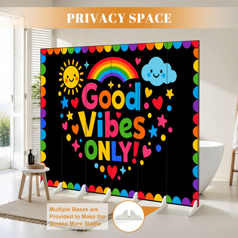 Cloison pliante 6 panneaux pour salle de classe Royal Colorful Only, 6, 71" H x 96" W x 1" D