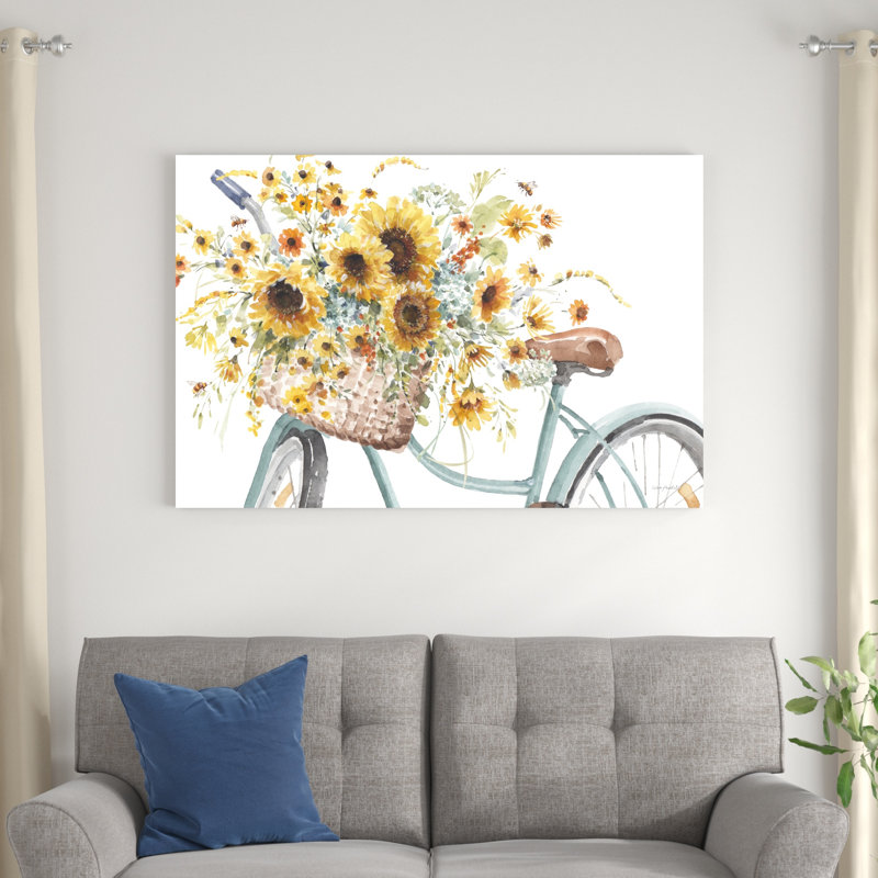 Tournesols pour toujours 02, H 32 po x l 48 po, Non, Toile tendue