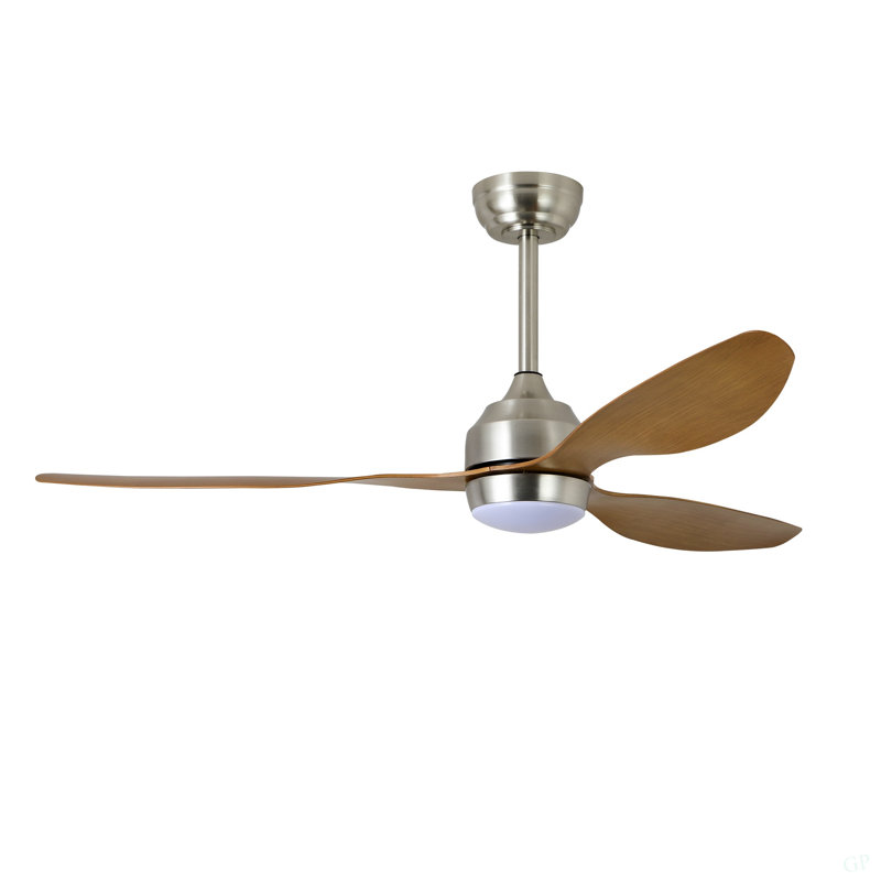 52" Ceiling Fan With Lights Quiet DC Motor 3 ABS Blade Ceiling Fans 6 Speed Levels,Reversible Ceiling Fan, For Patio Living Room, Bedroom, Office,Indoor. + Walnut