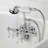 Kingston Brass Vintage Three-Handle 2-Hole Tub Wall Mount Clawfoot Tub Faucet with Hand Shower-50999928