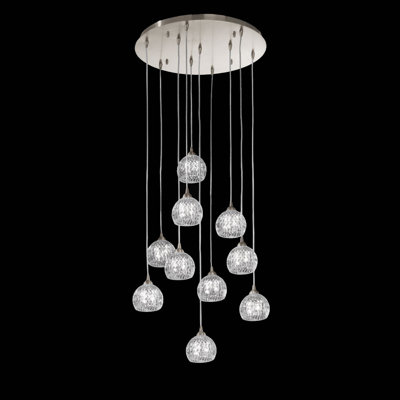 10 - Light Satin Nickel Cluster Pendant