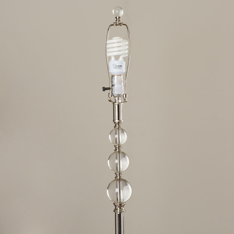 Ensemble lampe de table et sur pied Diaz, Nickel satiné