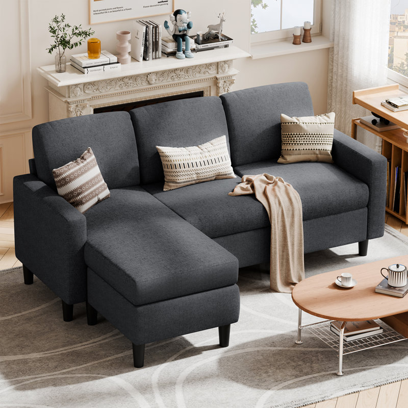 Canapé rembourré 73,6 po Suellen, Polyester noir