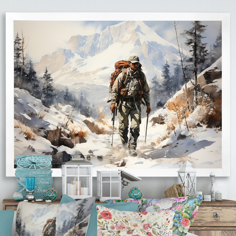 Randonnée dans les Alpes françaises sur toile, Cadre simple blanc, H 12 po x l 20 po x P 1 po
