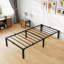Structure de lit plateforme en métal - taille simple - haute résistance de 8 pouces - support de lattes en acier robuste - aucun sommier tapissier requis - silencieux - assemblage facile - capacité de 800 lb - rangement sous le lit - noir