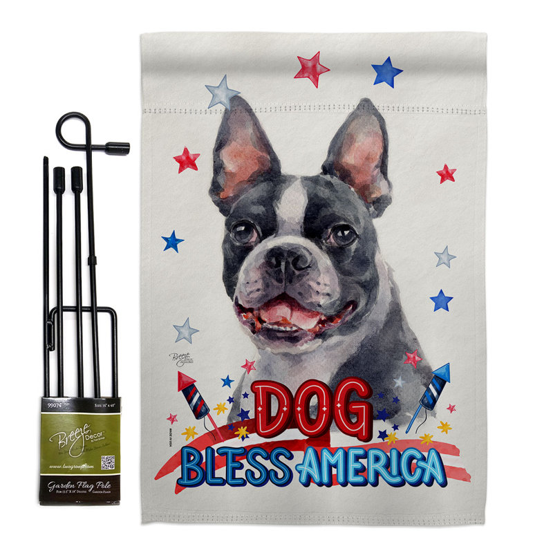 Drapeau de jardin patriotique en polyester à 2 faces, H 18,5 po x l 13 po