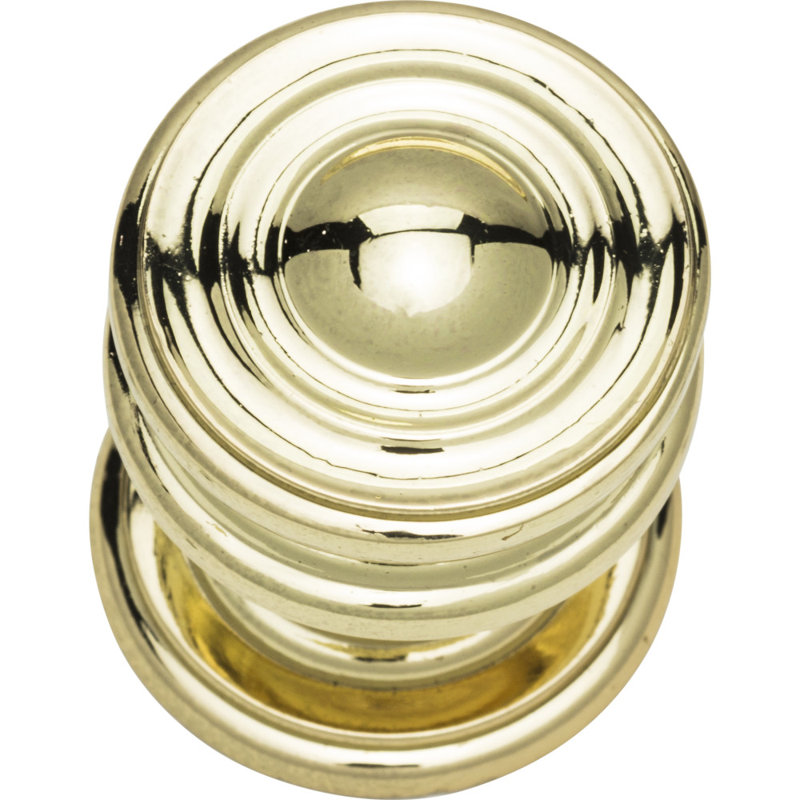 Campaign 1 1/4" Diameter Round Knob, Polished Brass