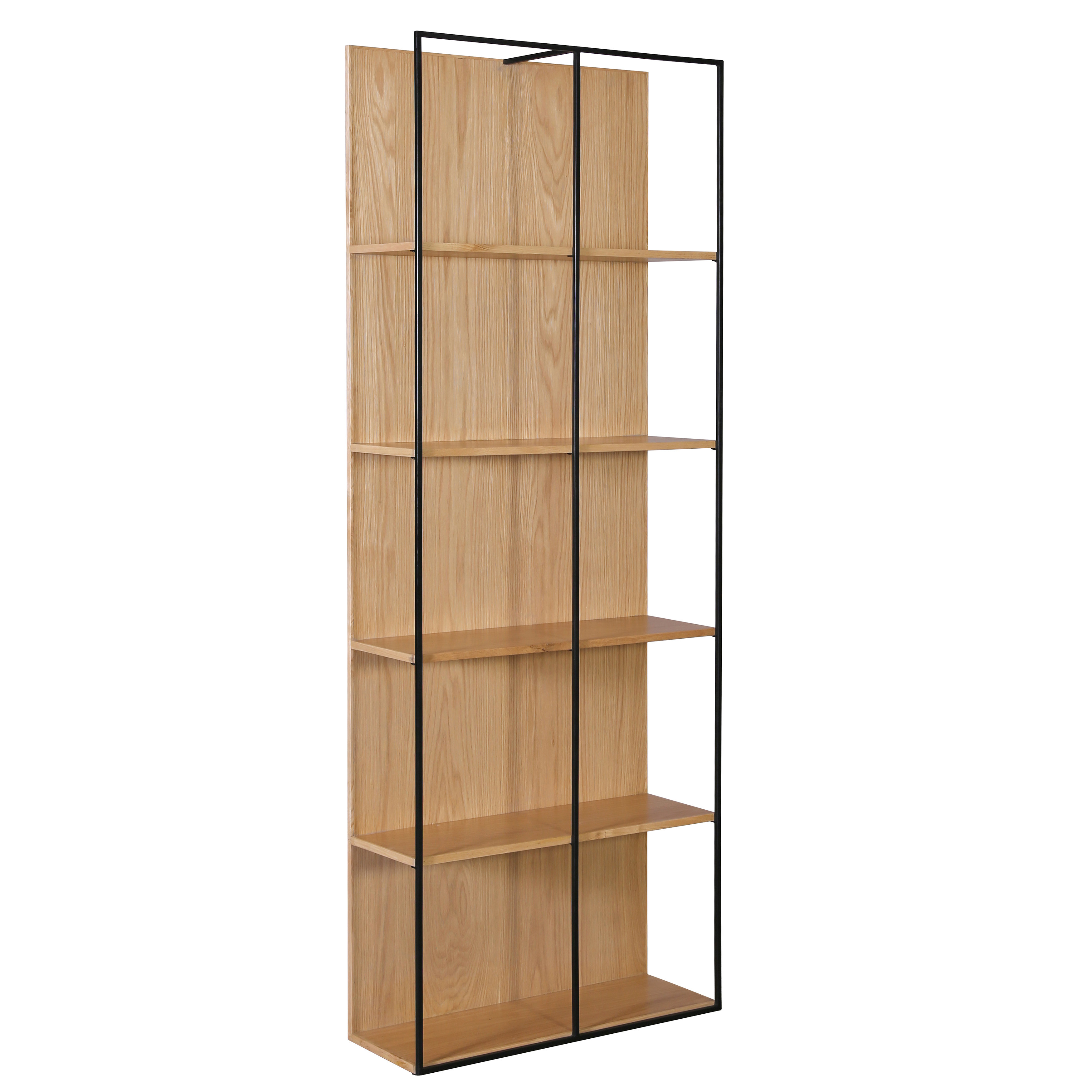 One Allium Way Gerald Oak Veneer Bookcase, Natural Wayfair
