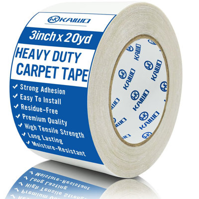 Heavy duty Double sided carpet tape: As a adhesive for Carpet Edge Sealing and Bonding, perfect for any environment such as industry, commerce and home Widely used in Outdoor Exhibition, Wedding, Yoga mat, Wall decoration, Metal object splicing, etc