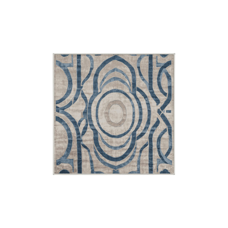 Tapis beige lavable à la machine, Carré 3 pi