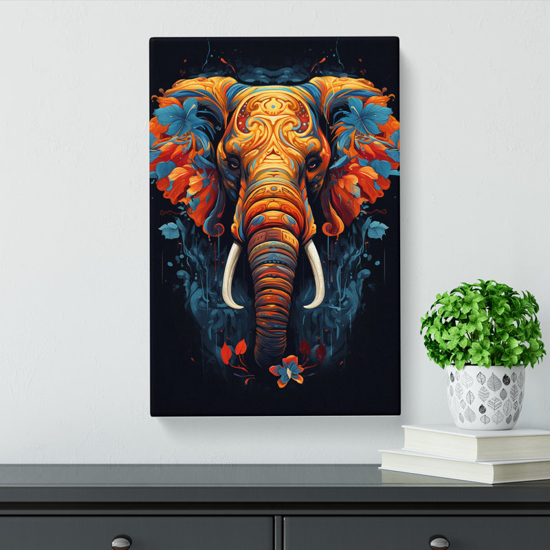 Elephant Informel No.2 - Print on Canvas, 50cm H x 35cm W x 3cm D