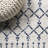 Kateshia Moroccan HYPE Boho Vintage Diamond Cream/Navy Rug-1222465983