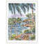 «Laguna Beach California Scene» par Patricia Shaw, reproduction d'art sur toile encadrée