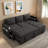 L-shaped Convertible Sofa Bed With Reversible Chaise Lounge, Two Cup Holders, Two Usb Ports And Ample Storage Space-1248625837