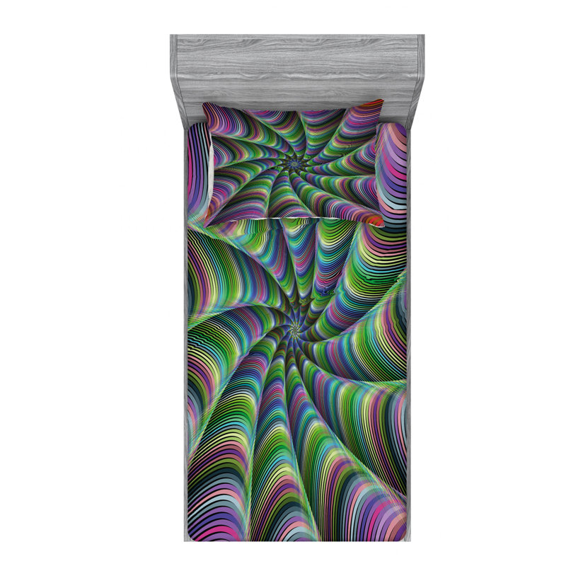 Ensemble de draps psychédéliques tentacules se transformant en fleurs, Taie d'oreiller pour lit simple TG