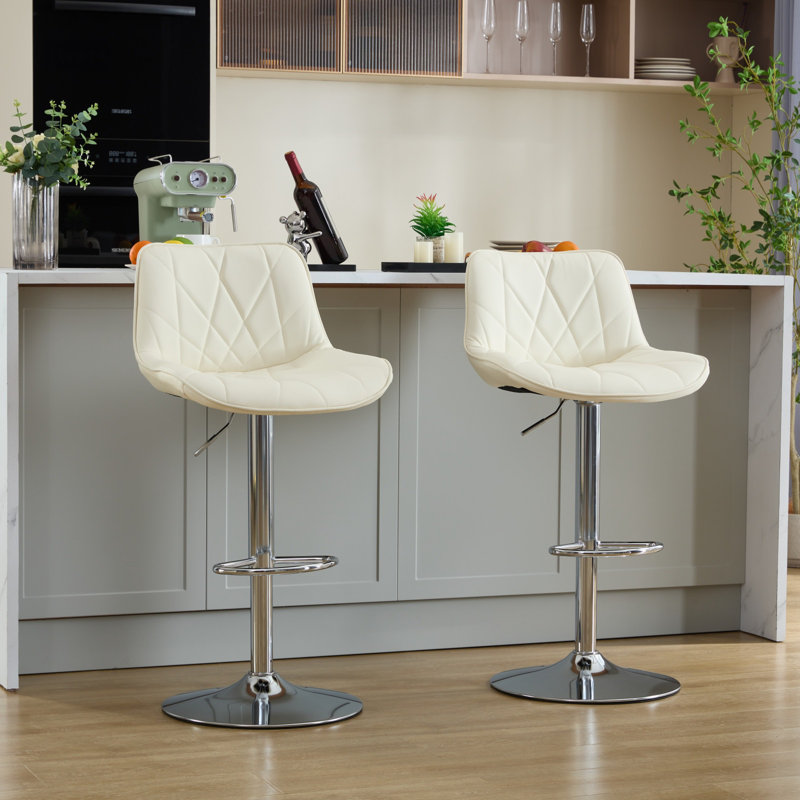 Ensemble de 2 tabourets de bar pivotants à hauteur réglable Modern, Gris