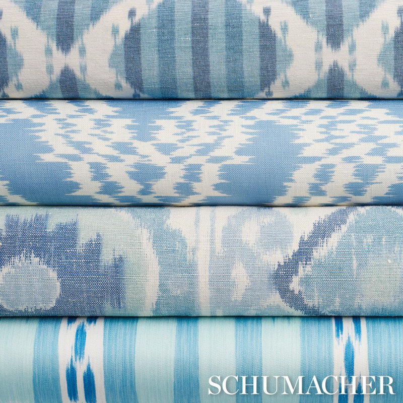 Asaka Ikat Fabric, Chambray