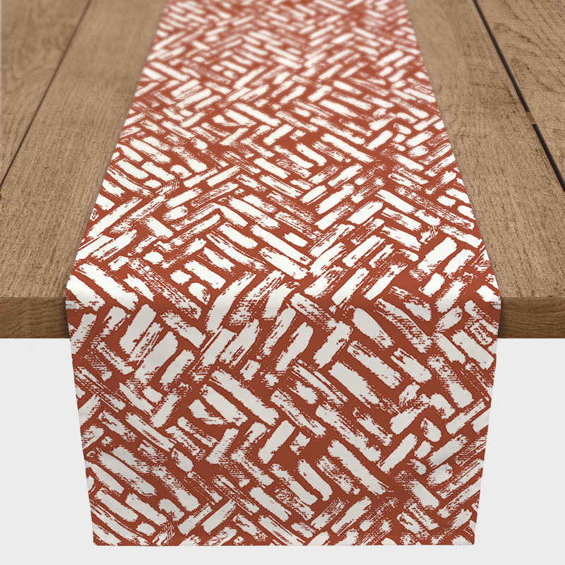 Chemin de table roughhexagon Askerby, Rouille, 72 po x 16 po, Whipton Strokes 