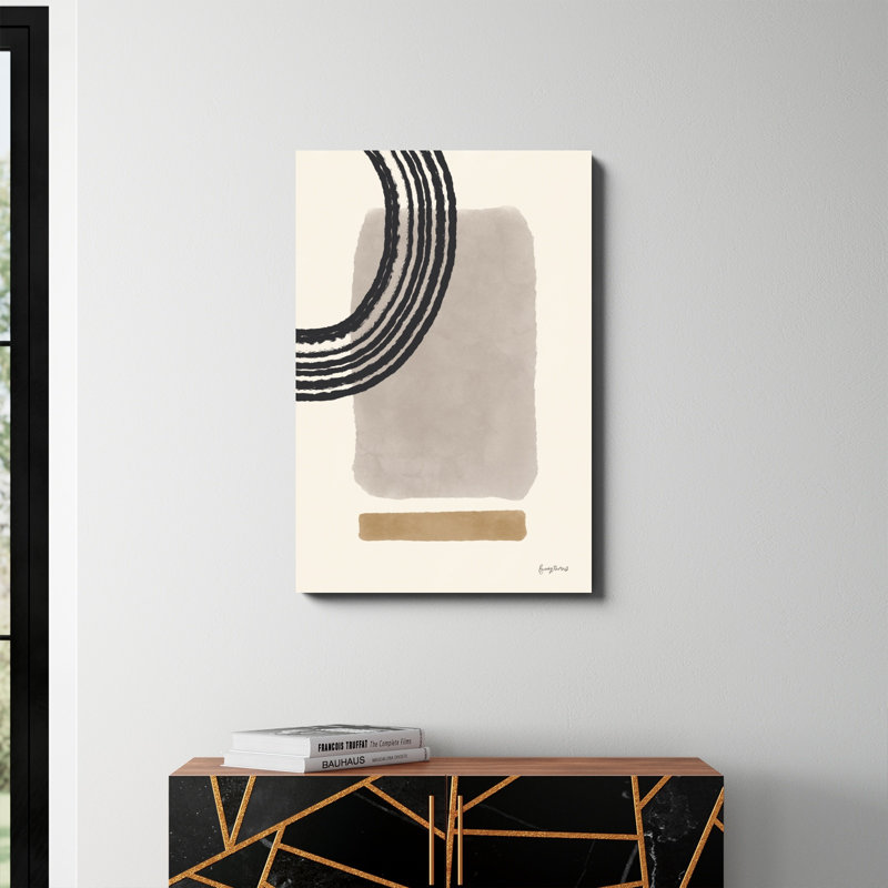 «Geo Abstract III Neutral» par Becky Thorns, reproduction sur toile, H 36 po x l 24 po, Unframed, Non