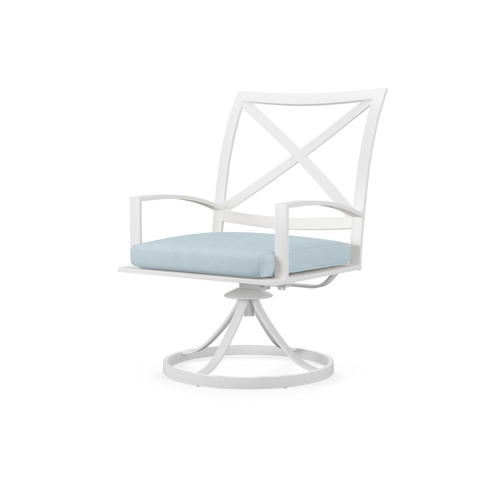 Bristol Premium All-Weather Wicker Outdoor Dining Armchair with Sunbrella® Cushion, Canvas Skyline Sunbrella®