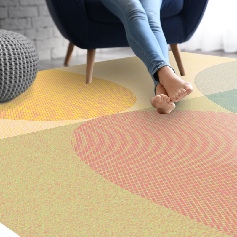 Godmond Vinyl Machine Printed Area Rug, Rectangle 3'3.4" x 4'11.1"