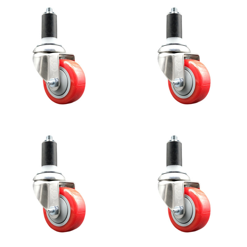 Polyurethane Casters, Red