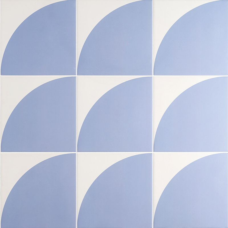 Stacy Garcia Victoria 8" x 8" Porcelain Encaustic Patterned Look Wall & Floor Tile, Blue, 8" W x 8" L