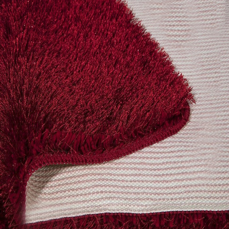 Natty Red Shaggy Glitter Area Rugs & Mat – Luxury Soft Sparkle Shag Pile Carpet with Non-Slip Backing for Living Room, Bedroom, Hallway & Kitchen