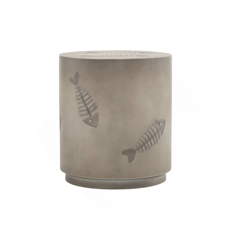 16'' Mgo Side Table Fish Pattern