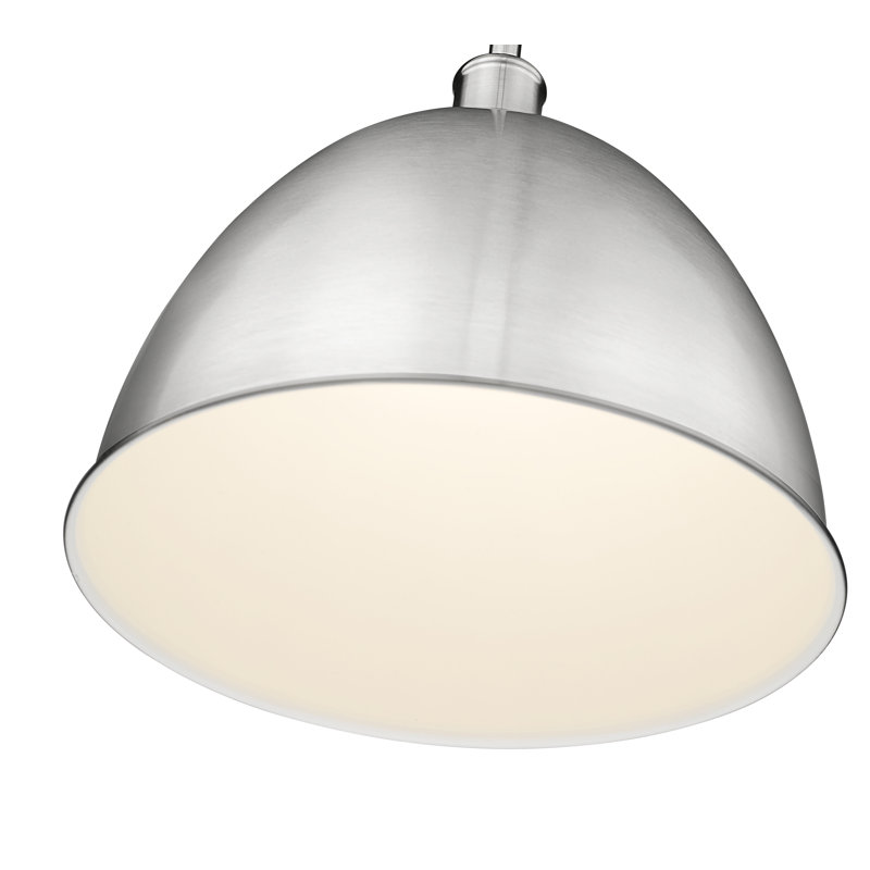 Waldon 1-Light Dimmable Single Pendant , Brushed Nickel, 12.5" H x 12.5" W