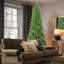 Arbre de Noël à charnière mince avec branches en PE + PVC et support en métal stable-1015043073