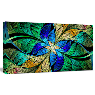 " Blue Green Fractal Flower Petals "