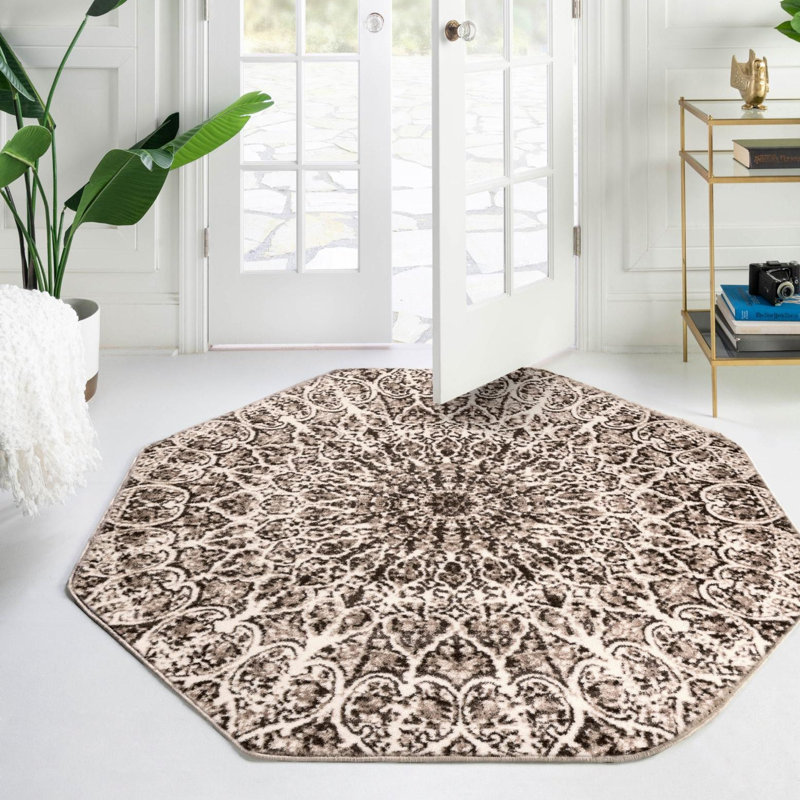 Tapis brun Affleck, Rond 5 pi 3 po, Brun