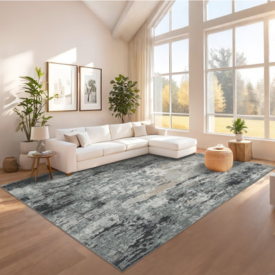 Modern Abstract Machine Washable Rug Stain Resistant Easy Cleaning Indoor Carpet With Non-Slip Backing Low Pile Floor Cover Non Shedding Folding Throw Carpet For Home Decor
