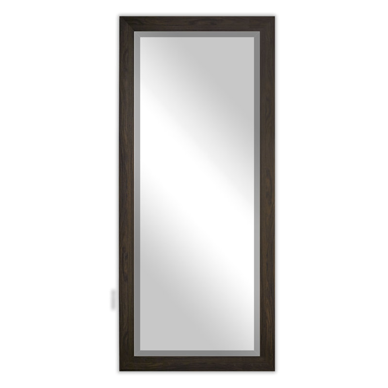 Beveled Full Length Mirror, Black Walnut