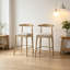 Ensemble de 2 tabourets de comptoir revêtus de tissu Pebble, tabourets de bar à hauteur de comptoir sans accoudoirs modernes pour îlot de cuisine, salle à manger et bar personnel-129603289