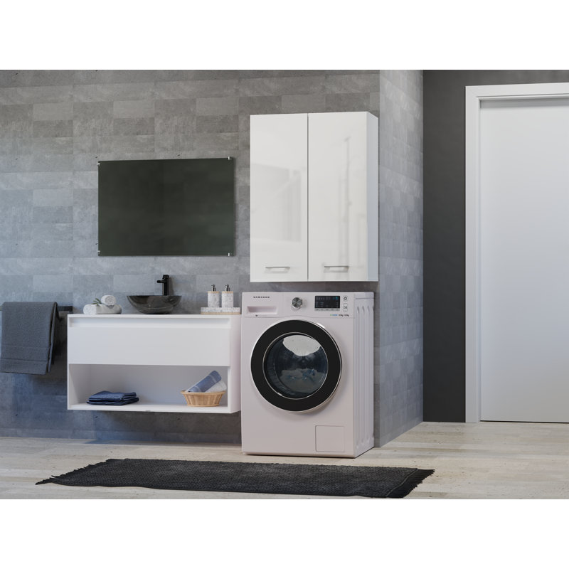 Hilko Bathroom Cabinet, High Gloss White