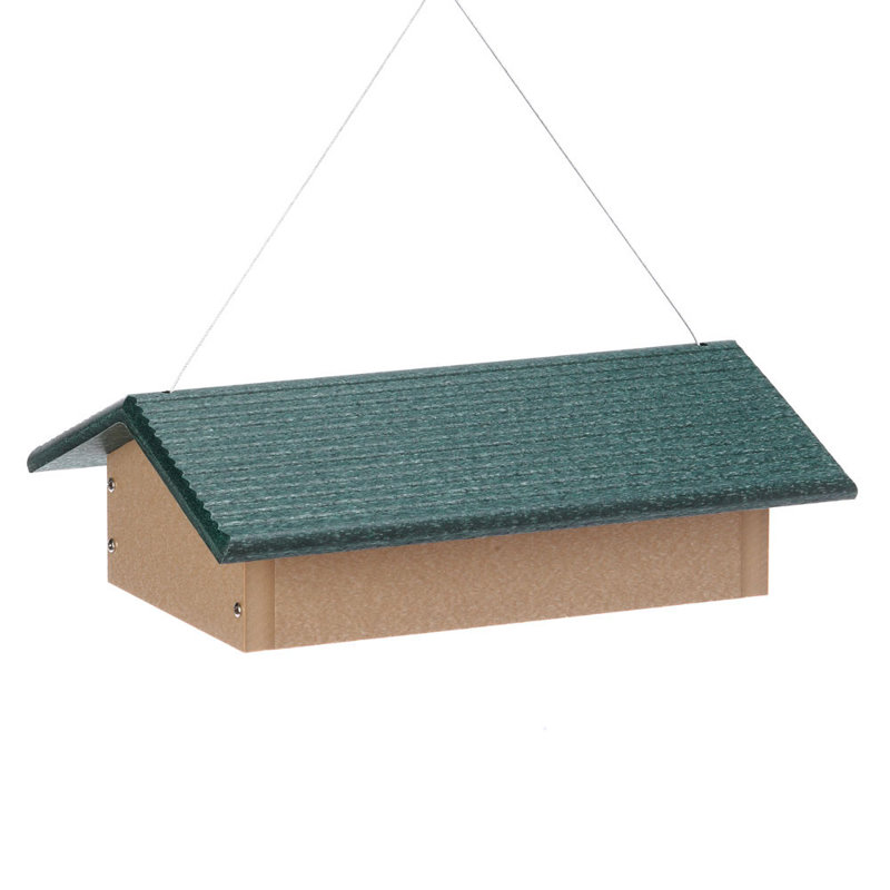 Mangeoire à blocs en suède à matériaux recyclés 4,25 "Birds Choice, taupe / vert, H 4,7 po x l 8,75 po x P 11,75 po