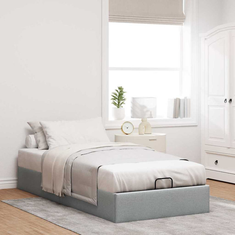 Ayssa Upholstered Bed, Light Grey, Single (3')