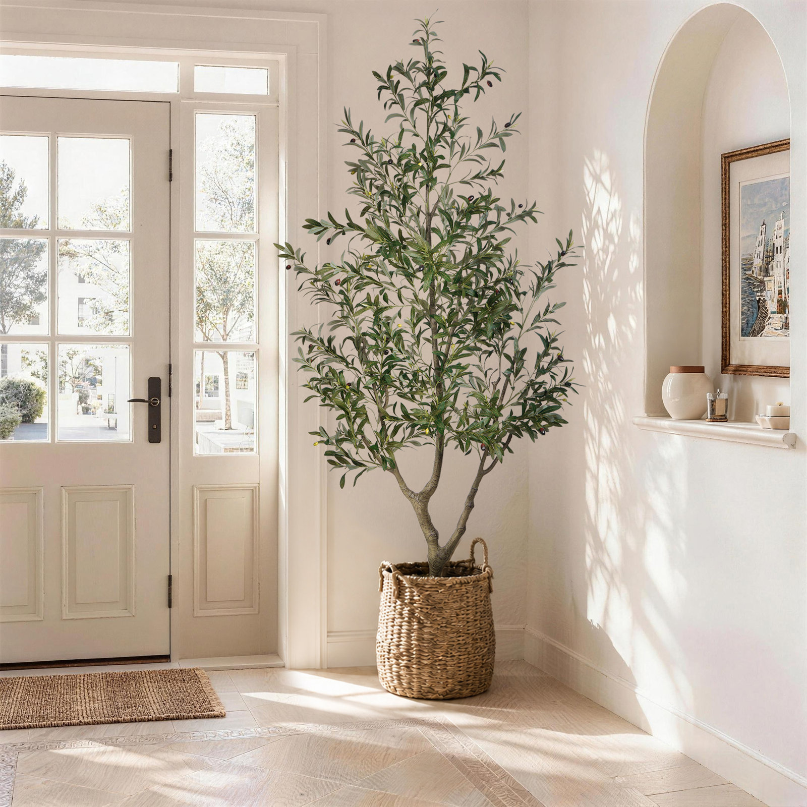 Olive Tree in Pot, 45.28"H x  8.66"W x 8.27"D
