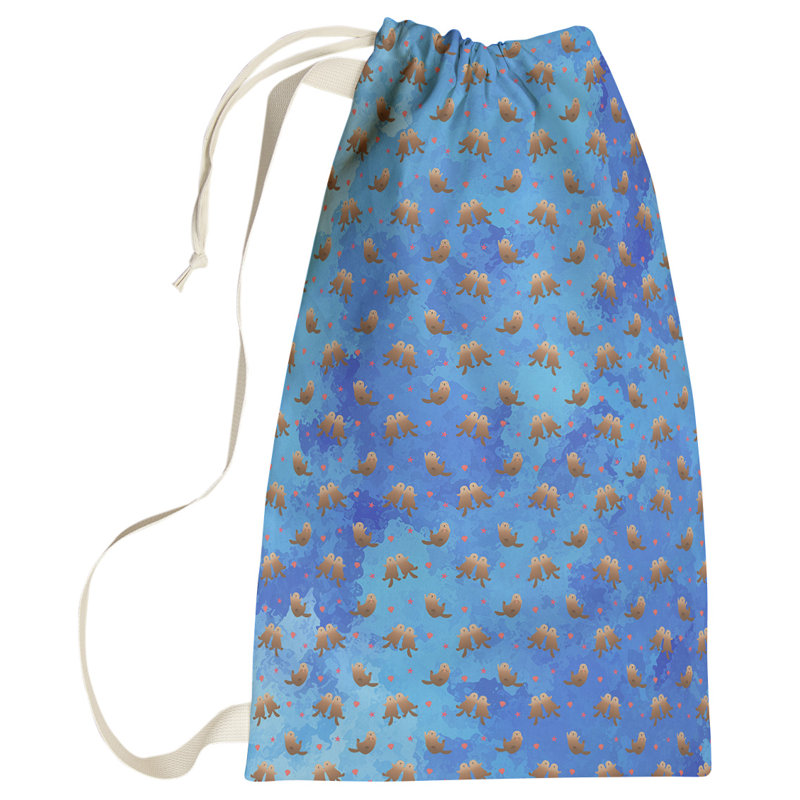 Kitterman Fabric Laundry Bag with Handles, Small ( 64" H x 20" W x 1.5" D), Blue