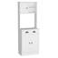 Support de rangement pour micro-ondes avec 3 portes et tiroir Tracina