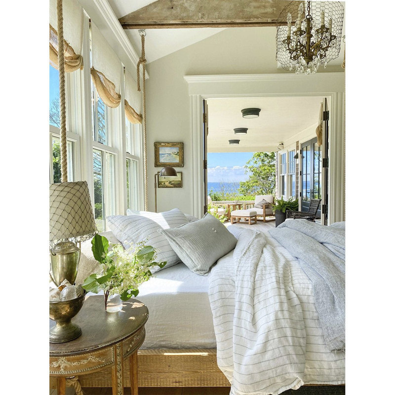 Blake Collection Big Pillow (28" X 36"), White/Ocean