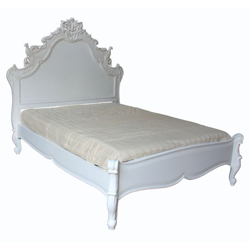 Baker Solid Wood Bed, Antique White, Double (4'6)