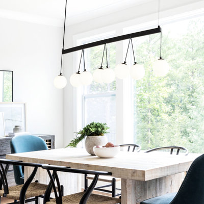 Élégant luminaire suspendu moderne à 8 sphères - Nettoyer avec un linge humide pour ampoule incandescente