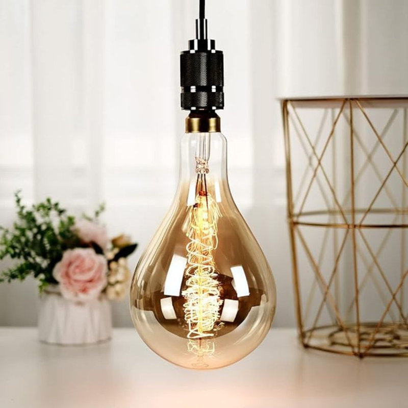 Oversized Amber Zigzag Edison Bulb