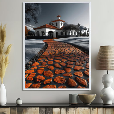 Monogramme orange et gris Path To The Country Club - Décoration murale Country Club