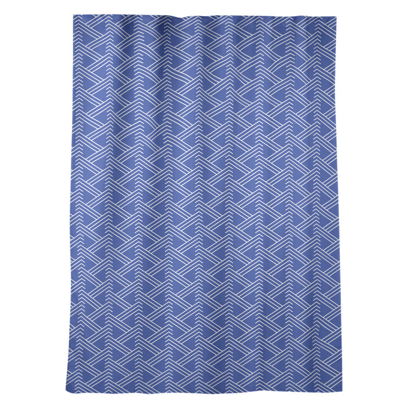 Jordao Room Darkening Curtain Single Panel, Blue/White